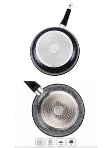 EliteHoff Marmoriserad Non-stick stekpanna, induktionskompatibel, mjukt handtag med nitade fästen, svart eller grå, 16–30 cm - Visa 9