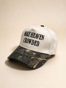 1pc MAKE HEAVEN CROWDED Embroidered Baseball Cap, Mixed Color Brim, Breathable Sports Hat, Adjustable Strap, Unisex, Streetwear Style - Multicolor - View 11