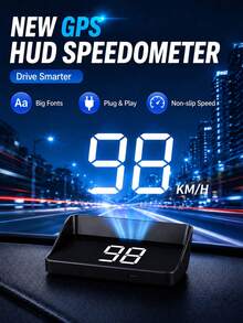 通用 GPS 抬頭顯示器 車用數位時速表 大螢幕顯示 MPH/KPH 即時行駛速度監控 即插即用 自動警報 車用配件 - A - 查看 8