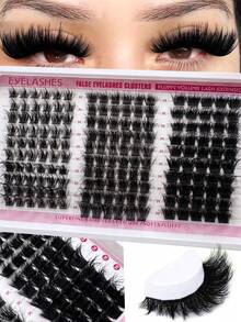 30 Row 3D Fluffy False Eyelash170 Pcs10-18mm Mixed Length Independent Eyelash Natural Soft Eyelash Extension Makeup Suitable For Any Style Reusable - D - View 2