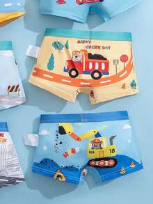 8pcs/Pack Boys' Polyester Breathable Quick-Dry Briefs, Toddler & Kids Underwear, 2-7 Years Old - Multicolor - View 5