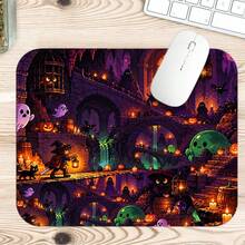 1pc Retro Pixel Halloween Ghost Pumpkin Gaming Desk Mat, Multi-Purpose Makeup Nail Art Table Pad, Large Non Slip Desktop Protector S/M/L/XL - View 11