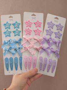 6/18/36pcs Pink Purple Blue INS Style Basic Hair Clip Set, Water Drop ...