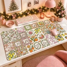 1pc Vintage Botanical Animal Patchwork Desk Mat, Multi-Purpose Makeup Nail Art Table Pad, Large Non Slip Desktop Protector S/M/L/XL - View 2
