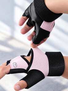 Sports Half Finger Gloves With Wrist Strap Bike Cycling Gloves For Women Men Gym Gloves For Weightlifting Training Pull Up Hiking Training Outdoor Exercise Workout Equipment For Home Yoga Pilates Eessentials Accessories Weight Loss - Multicolor - View 4