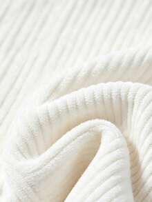 1pc Thick Vertical Ribbed Corduroy Fabric, Soft Ribbed Corduroy Cloth, DIY Handmade Fabric For Autumn/Winter Clothing Collar And Cuffs - White - View 3