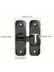 1pc 180° Rotating Door Lock Latch, Sliding Barn Door Latch, Heavy Duty Metal Door Lock Latch, Suitable For Bathroom, Closet, Cabinet, Easy Installation, No Drilling Required 180° Rotatable Sliding Door Lock Latch, Barn Door Latch, Metal Door Latch For Rental - A - View 9