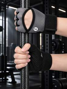 Sports Half Finger Gloves With Wrist Strap Bike Cycling Gloves For Women Men Gym Gloves For Weightlifting Training Pull Up Hiking Training Outdoor Exercise Workout Equipment For Home Yoga Pilates Eessentials Accessories Weight Loss - Multicolor - View 10