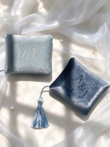 Personalized Velvet Jewelry Box, Customizable Travel Jewelry Storage Box, Elegant Bridesmaid Gift, Birthday Gift For Her, Mother's Day & Valentine's Day Memento, Gift Box For Wedding, Thoughtful Gift - Multicolor - View 6