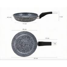 EliteHoff Marmoriserad Non-stick stekpanna, induktionskompatibel, mjukt handtag med nitade fästen, svart eller grå, 16–30 cm - Visa 7