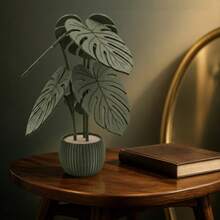 6Pcs Monstera Leaf Coaster Set With Planter Holder, Modern Green Stackable Non-Slip Beverage Coaster Set, Suitable For Living Room Office Desktop, Aesthetic Style - Multicolor - View 11