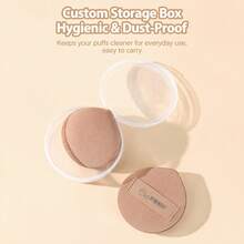 YAOZHI 2‑In‑1 Makeup Puff Kit, XL Thickened Foundation Puffs With Storage Case, Hydrophilic PU, Wet & Dry Dual-Use Sponge For Liquid Foundation, Cushion, Concealer & Cream Makeup, Super Soft, Skin-Friendly, Less Makeup Waste, Brown - Brown - View 9