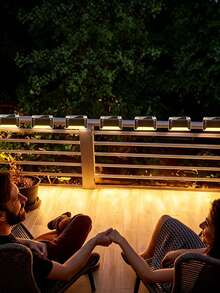 8pcs/4pcs LED Solar Fence Step Lights, All-Weather Waterproof Outdoor Solar Patio Stair Lights, Light-Sensing Automatic Solar Landscape Lights For Yard, Patio, Walkway, Christmas, Holiday Outdoor Decoration - Multicolor - View 7
