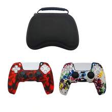 Compatible With PlayStation 5, 2pcs Controller Protective Covers + 1pc Storage Bag Set, Water Transfer Printing Design, Anti-Drop Anti-Slip Anti-Scratch Anti-Sweat Enhanced Gaming Grip, Large Bottom Opening Design For Direct Charging Dock Charging - 1 Set (2pcs Protective Case) + Storage Bag - View 1