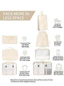 7pcs/Set Multi-Functional Large Travel Organizer Bag Set, Luggage Packing Cubes, Clothes, Underwear, Toiletry Bag - Clothing/Bedding/Underwear Storage/Toiletry Storage - New Year/Gift - Multicolor - View 10