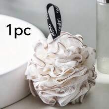 1pc Large Luxury 3-Color Floral Pattern Bath Sponge, Soft Cute Girl Shape Exfoliating Sponge, Bathtub Accessory, Exfoliating Scrub - Multicolor - View 10