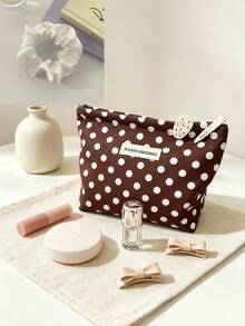 2/1pc Cute Water Drop & Star Pattern Makeup Organizer Bag, Zipper Large Capacity Travel Toy Leather Bag, Portable Soft Cosmetic Skincare Daily Small Items - Multicolor - View 15