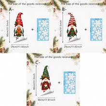 1/3Pcs Christmas Gnome Static Window Clings, Static Cling Reusable, Xmas Gnomes, Gingerbread Man, Christmas Tree & Wreath Print, For Home & Shop Window, Christmas Home Decor - Multicolor - View 5