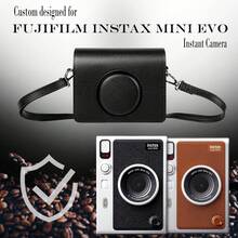 Instant Camera Protective Case Set PU Leather Protective Cover With Side Photo Pocket + Crossbody Shoulder Strap, Suitable For Fujifilm Instax Mini Series Camera Protective Case, Vintage Leather Protective Cover, Essential Travel Photography Camera Accessory - View 6