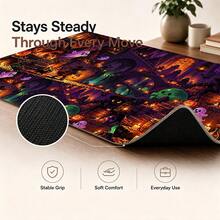 1pc Retro Pixel Halloween Ghost Pumpkin Gaming Desk Mat, Multi-Purpose Makeup Nail Art Table Pad, Large Non Slip Desktop Protector S/M/L/XL - View 7