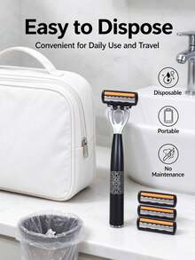 37Pcs,Men's Shaving Razor,Manual Shaver For Face,Hair Removal,Men Grooming Supplies,Replacement Razor Blades,Facial Razor - A - View 7