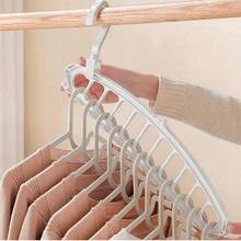 3pcs/6pcs/12pcs Set, 11-Tier Multi-Color Foldable Clothes Rack, Multi-Function Non-Slip 360° Rotating Plastic Bedroom Wardrobe Hanging Rack, Towel Rack, Suitable For Room Wardrobe And Portable Wardrobe Storage, Coat Rack, Drying Rack, Room Decor Bag Organizer, Increases Closed Storage Capacity To 3.2 Cubic Feet, Lightweight, Ideal For Bedroom, Storage Shelf, Home Organization Multi-Function Rack, Home Clothes Storage - View 5