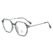 Retro Fashion Ultra-Light Weight Polygonal TR Titanium Alloy Eyeglass Frame Unisex Brand Design For Men And Women Large Frames Flat Lenses Glasses - A - View 8