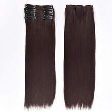 4-Piece Ekstensi Rambut untuk Wanita, Rambut Lurus Panjang, 1-Piece Patch Rambut Penambah Volume Tak Terlihat Tanpa Sambungan dengan Highlight, Penambah Volume Rambut, Ekstensi Rambut Jepit dengan Klip BB, Aksesori Rambut - Hitam - View 12