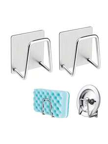 1/2/4 cái giá đỡ miếng xốp không khoan - kệ treo tường sắp xếp bồn rửa cho nhà bếp, phòng ngủ, văn phòng - dễ vệ sinh - hoàn hảo cho đồ dùng và sắp xếp nhà bếp gia đình - Nhiều màu - Xem 1
