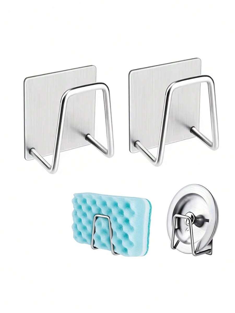 1/2/4 cái giá đỡ miếng xốp không khoan - kệ treo tường sắp xếp bồn rửa cho nhà bếp, phòng ngủ, văn phòng - dễ vệ sinh - hoàn hảo cho đồ dùng và sắp xếp nhà bếp gia đình - Nhiều màu - Xem 1