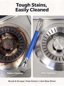 New Packaging Dual-Head Small Steel Wire Brush Kitchen Stove Cleaning Multi-Function Gap Dual-Head Multi-Function Cleaning Brush Set, Multi-Purpose Gap Cleaning Brush, Practical Tool, Easily Remove Household Stains, Deep Clean Damage-Free Brush, Suitable For Cleaning Stove Surface Gap Dust, Kitchen Grease Cleaning Accessory, Essential Tool For Daily Deep Cleaning, Portable Dual-Head Design, Efficient Cleaning Tool, Suitable For Daily Household Use. - Multicolor - View 5