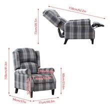 Recliner Padded Armchair For Living Room, Push-Back Reclining Chair Grey - Grey - View 2