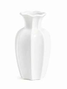 1pc Vintage European Style Wavy Curved Vase, Large Capacity Floral Container, Living Room Tabletop Decor Vase, Valentine's Day & Housewarming Decoration - Octagonal Vase - View 9