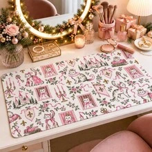 1pc Pink Royal Princess Cat Desk Mat, Multi-Purpose Makeup Nail Art Table Pad, Large Non Slip Desktop Protector S/M/L/XL - View 10