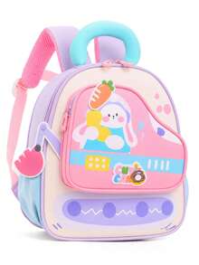 New Student Rabbit Backpack Schoolbag Textured Cartoon Fashionable Backpack - Purple - View 4