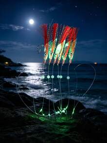 Bionic Fish Skin Colored Line String Hook, Luminous Fishing Rig For Night Fishing, Sea Fishing Lures Fishing Tackle - Multicolor - View 6