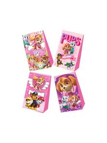 12Pcs Pink Paw Patrol Cartoon Print Paper Gift Bags, Foldable Candy Treat Goodie Bags, Multipurpose Wrapping Storage Bags For Party Favor Holiday Present Packaging - Multicolor - View 8