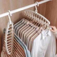 3pcs/6pcs/12pcs Set, 11-Tier Multi-Color Foldable Clothes Rack, Multi-Function Non-Slip 360° Rotating Plastic Bedroom Wardrobe Hanging Rack, Towel Rack, Suitable For Room Wardrobe And Portable Wardrobe Storage, Coat Rack, Drying Rack, Room Decor Bag Organizer, Increases Closed Storage Capacity To 3.2 Cubic Feet, Lightweight, Ideal For Bedroom, Storage Shelf, Home Organization Multi-Function Rack, Home Clothes Storage - View 8