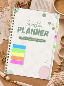 1pc A5 Weekly Planner, Non-Dated Spiral Schedule Book With Weekly Goals, To-Do & Habit Tracking, Christmas Gifts, Office Desk Accessories, Bible Study Materials - Rectangle - View 6