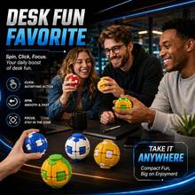 Puzzle Ball Fidget Toy, Colorful Educational Game, Ball Rotating Stress Relief Toy, Handheld Sensory Toy, Desktop Activity Game, Educational Learning Toy, Suitable As Gift For Children, Teenagers And Adults - Multicolor - View 5