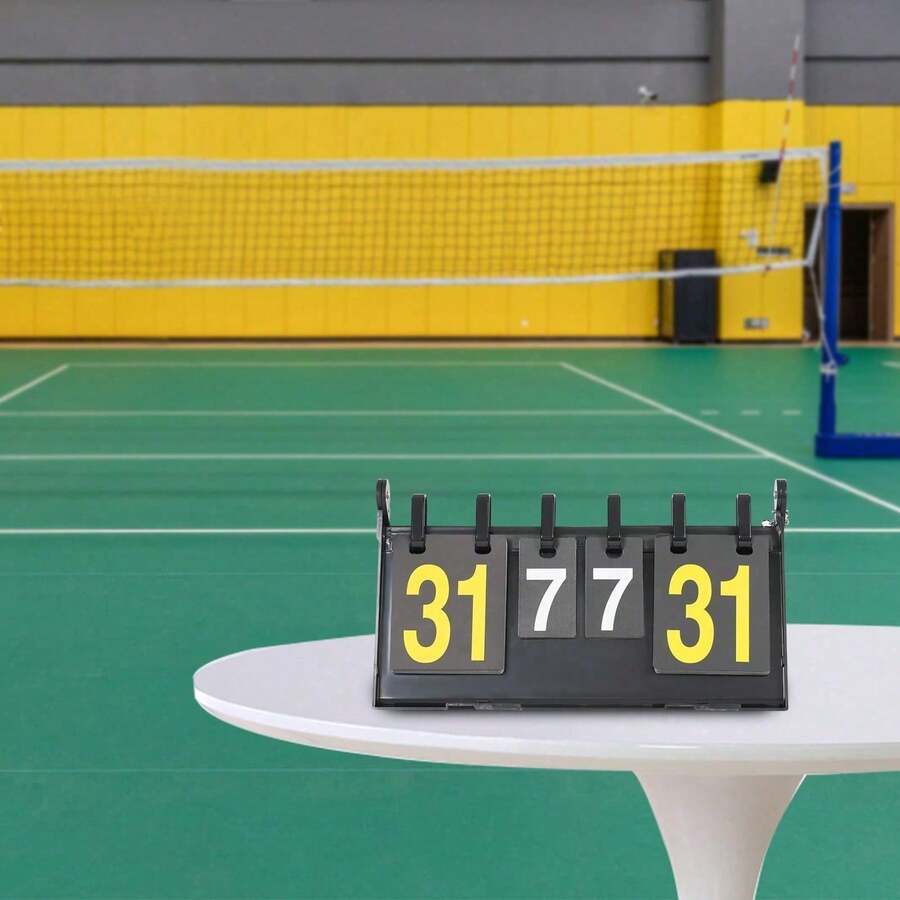 4-Digit Foldable Flip Scoreboard Portable Sports Scoreboard Easy Score Keeper UK - Black - View 1