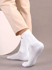 1/5/10 Pairs Unisex Comfortable Sports Socks, Suitable For Daily Casual Wear, Soft And Lightweight, Suitable For Autumn/Winter - Multicolor - View 11