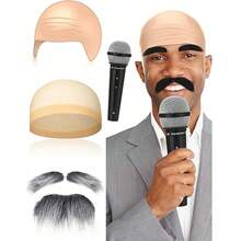 Halloween Latex Bald Cap For Adults, Men's Bald Cap Wig, Cosplay And Theater Performance Set, Comfortable Fit, Latex-Free Design, Halloween And Costume Party Accessory - View 10