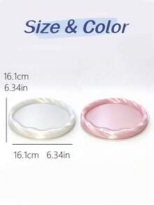 Creative 3D Printed Wave Round Jewelry Tray, Twisted Edge 3D Design, Multi-Functional Storage For Jewelry, Watches And Small Accessories, Minimalist Elegant, Suitable For Vanity, Bedroom Desk Art Decor - Multicolor - View 11