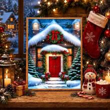 1PC DIY 5D Diamond Painting Kit Christmas Theme Pattern - Round Full Diamond Art Mosaic Craft, Home Wall Decor, Unframed - No Frame - View 2