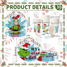 The Grinch Bộ đồ dùng bàn tiệc chủ đề hoạt hình chính thức được cấp phép, bộ trang trí, tiệc đầy tháng, tiệc sinh nhật, đạo cụ trang trí studio chụp ảnh, đồ dùng bàn tiệc Halloween, đồ dùng bàn tiệc Giáng Sinh, đồ dùng bàn tiệc Năm Mới, đồ dùng bàn tiệc ngày lễ, đồ dùng bàn tiệc dùng một lần - Xem 10