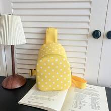 Kids Cute Polka Dot Chest Bag, Unisex Casual Mini Crossbody Bag, Lightweight Shoulder Bag For Travel - A - View 11