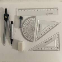 7-Piece Drawing Tool Set (Includes Compass, Protractor, Ruler, Triangle Ruler And Writing Tools) - Math Tools, Suitable For Students, Teachers, Engineers, Architects, Suitable For Home, School, Office Use, Practical Stationery For Back To School Season, Students, Teachers, Classrooms, Offices, Homes, Suitable For Back To School Season, Back To School Gifts, National Day, Halloween, Weddings, Birthday Parties, Christmas, Graduation Season, Mother's Day, Easter, Back To School Season, Back To School - Drawing Tool Set - View 11