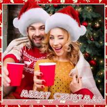 10pcs Bulk Adult Santa Hats, Red, Classic Christmas Hat, Soft Plush, Suitable For Adults, Perfect For Christmas Parties, Family Gatherings, Group Activities - Multicolor - View 7