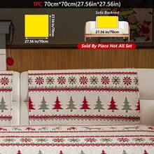 1 Buah Alas Sofa Motif Pohon Natal, Pelindung Sofa Anti Selip Anti Hewan Peliharaan, Pelindung Furnitur Natal Motif Kepingan Salju Ramah Kulit untuk Dekorasi Liburan Ruang Tamu - Putih - View 14